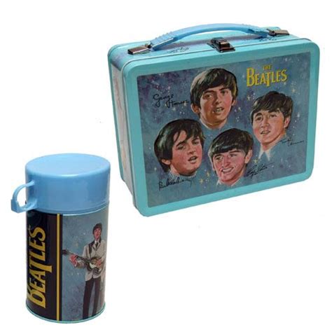 the beatles signatures retro style metal lunch box|Beatles Lunchbox for sale .